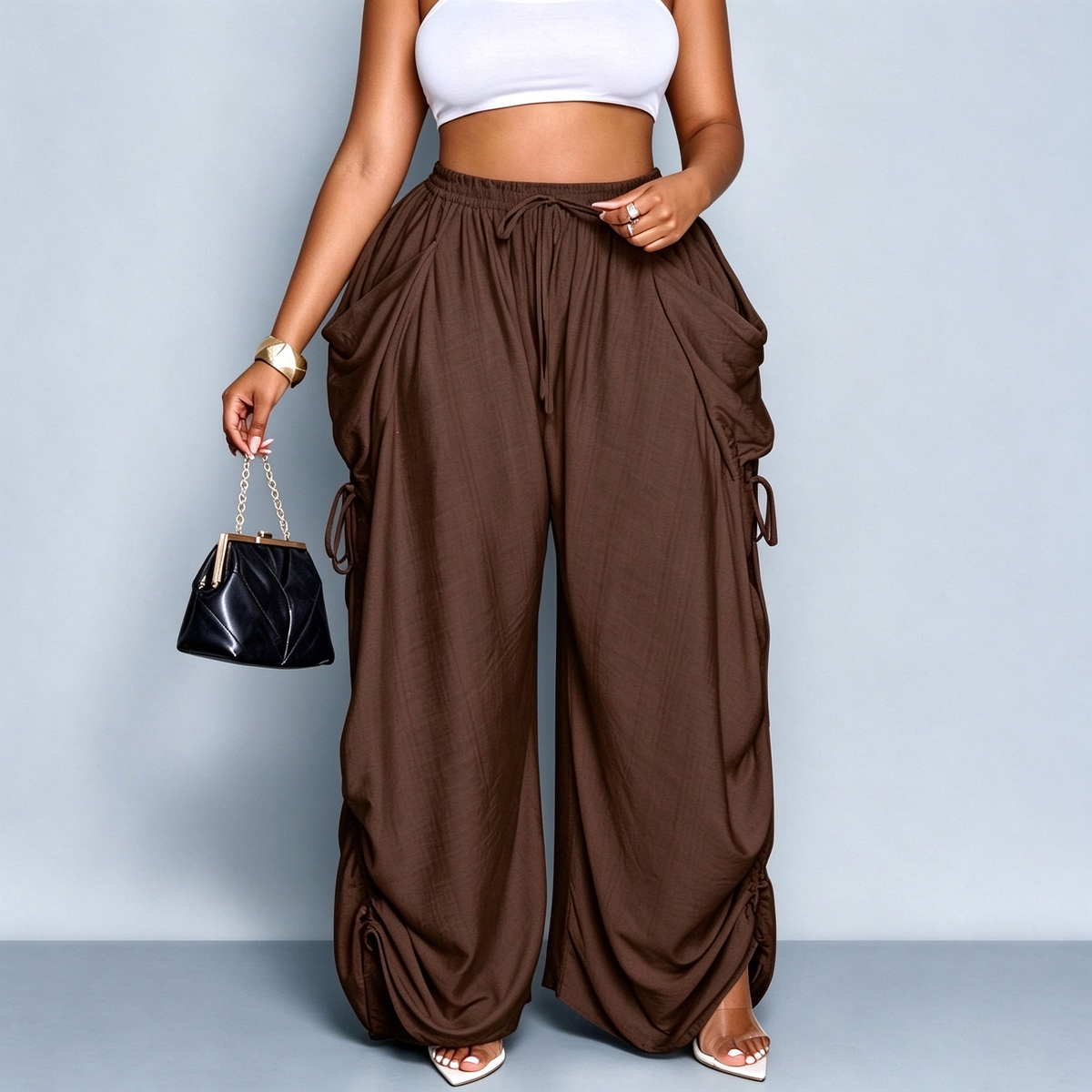 Aveline High-Waisted Drawstring Harem Pants