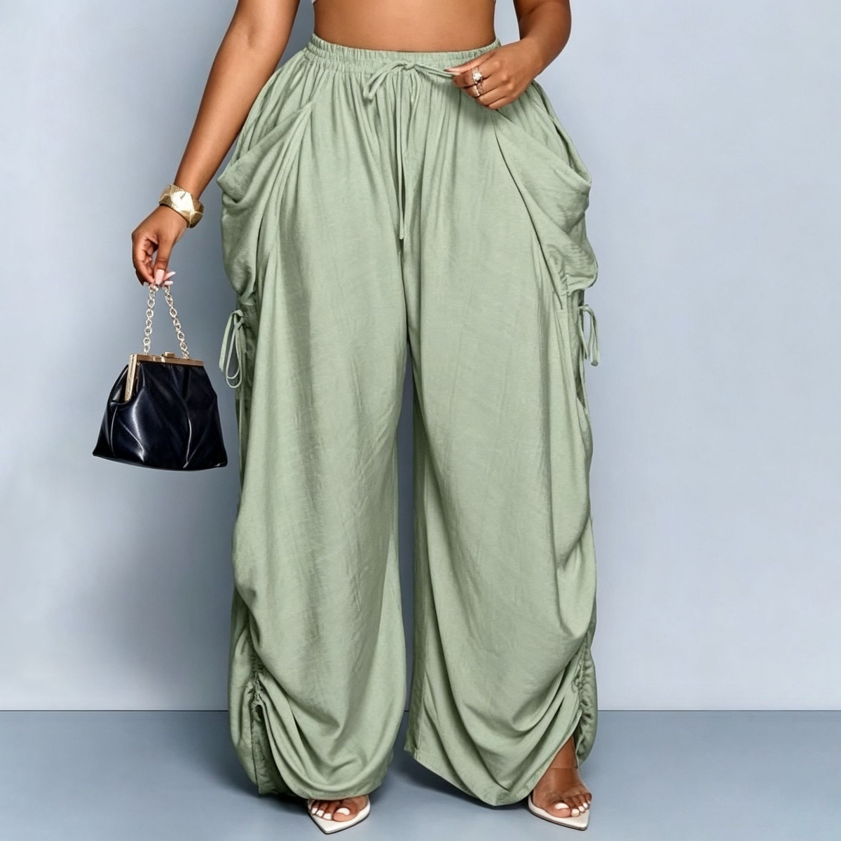 Aveline High-Waisted Drawstring Harem Pants