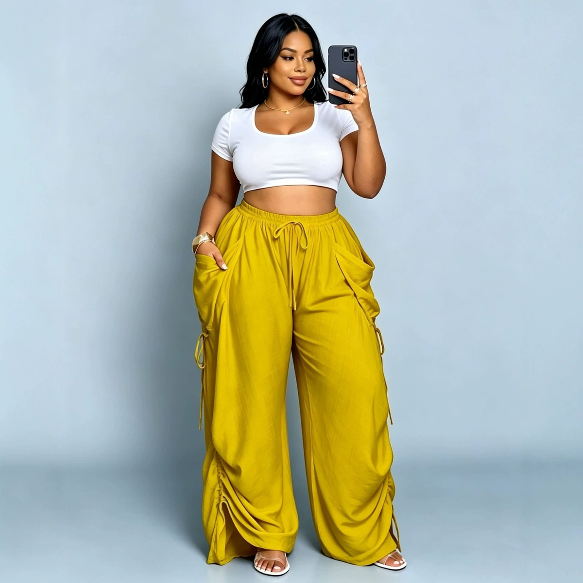 Aveline High-Waisted Drawstring Harem Pants
