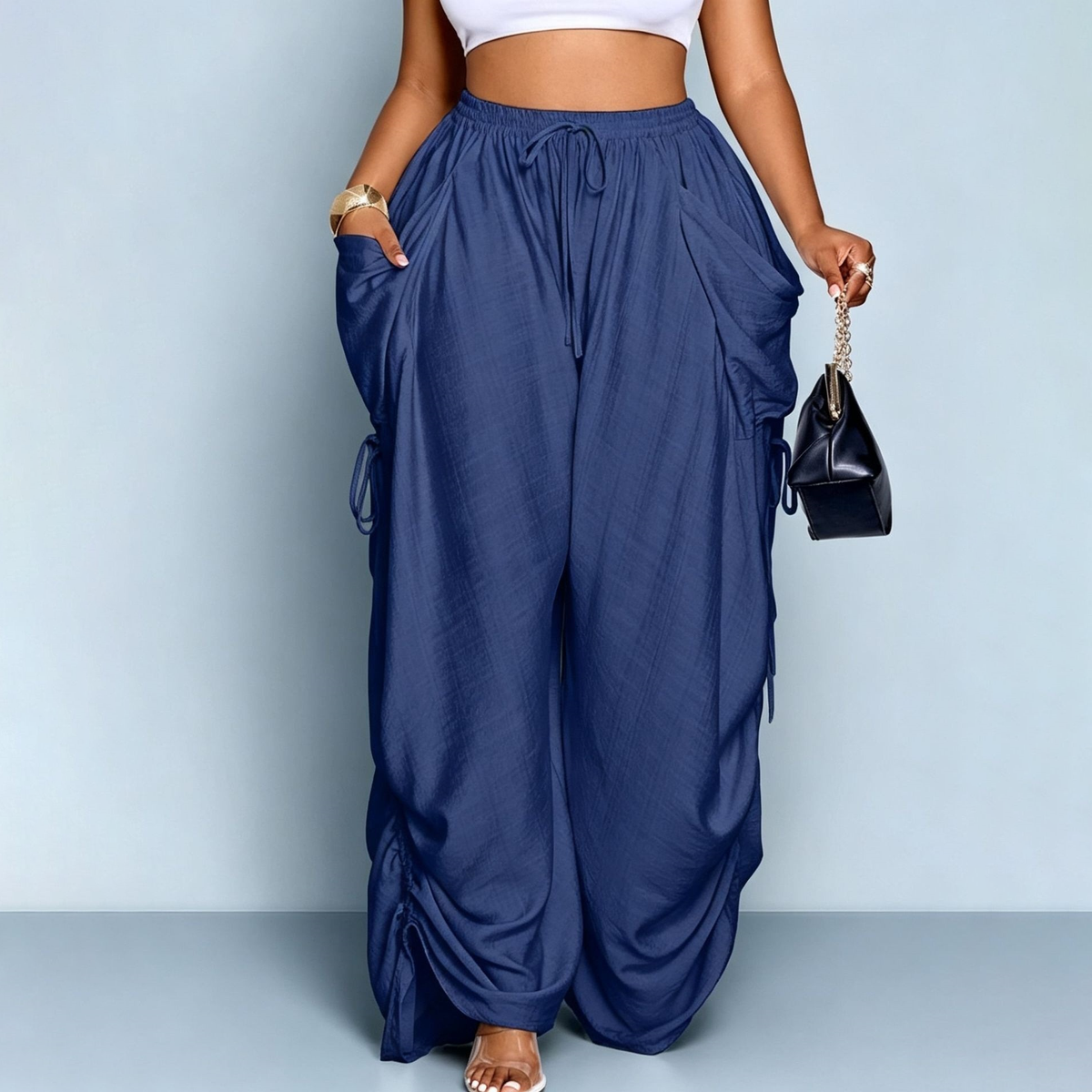 Aveline High-Waisted Drawstring Harem Pants
