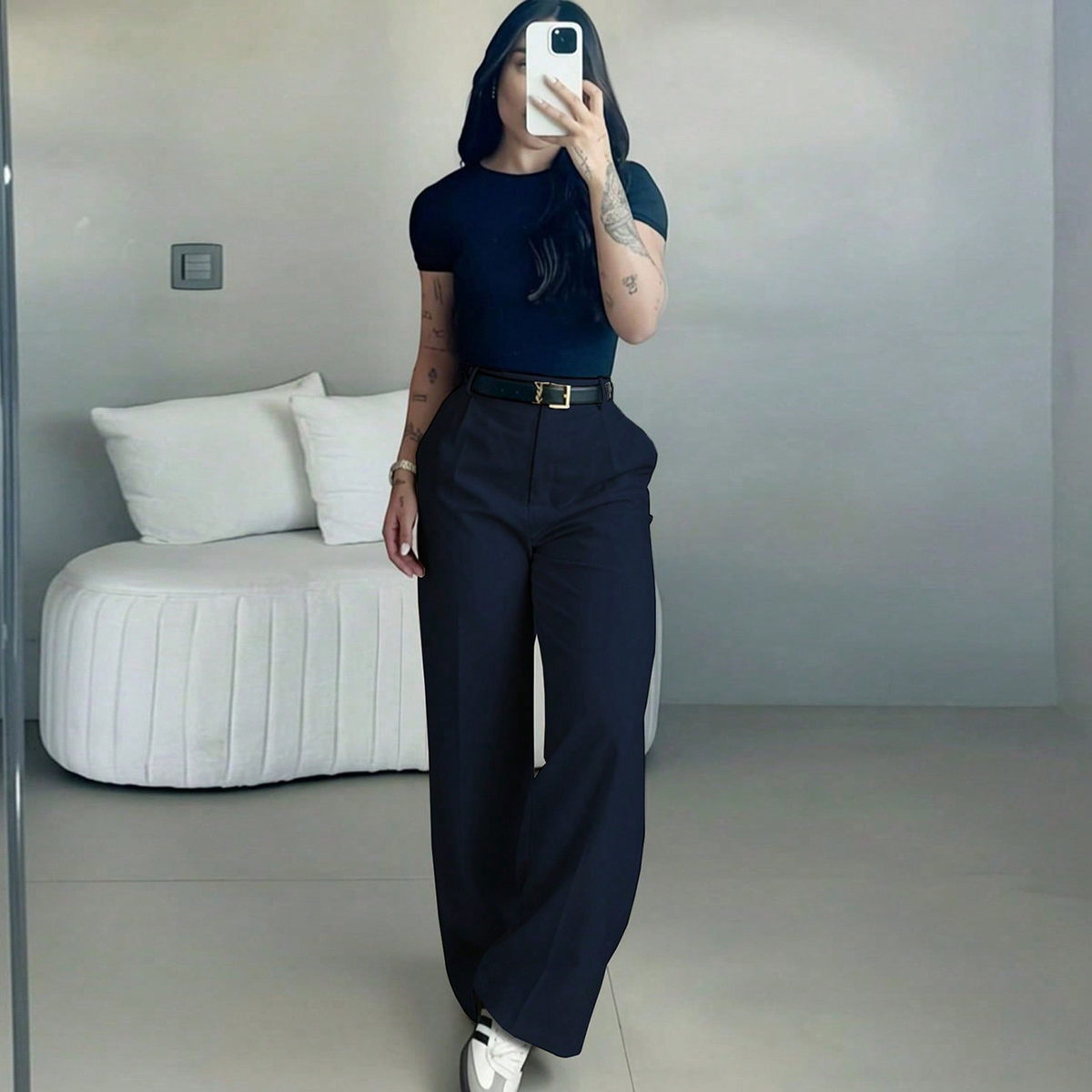 Luna High-Waist Tailored Pants