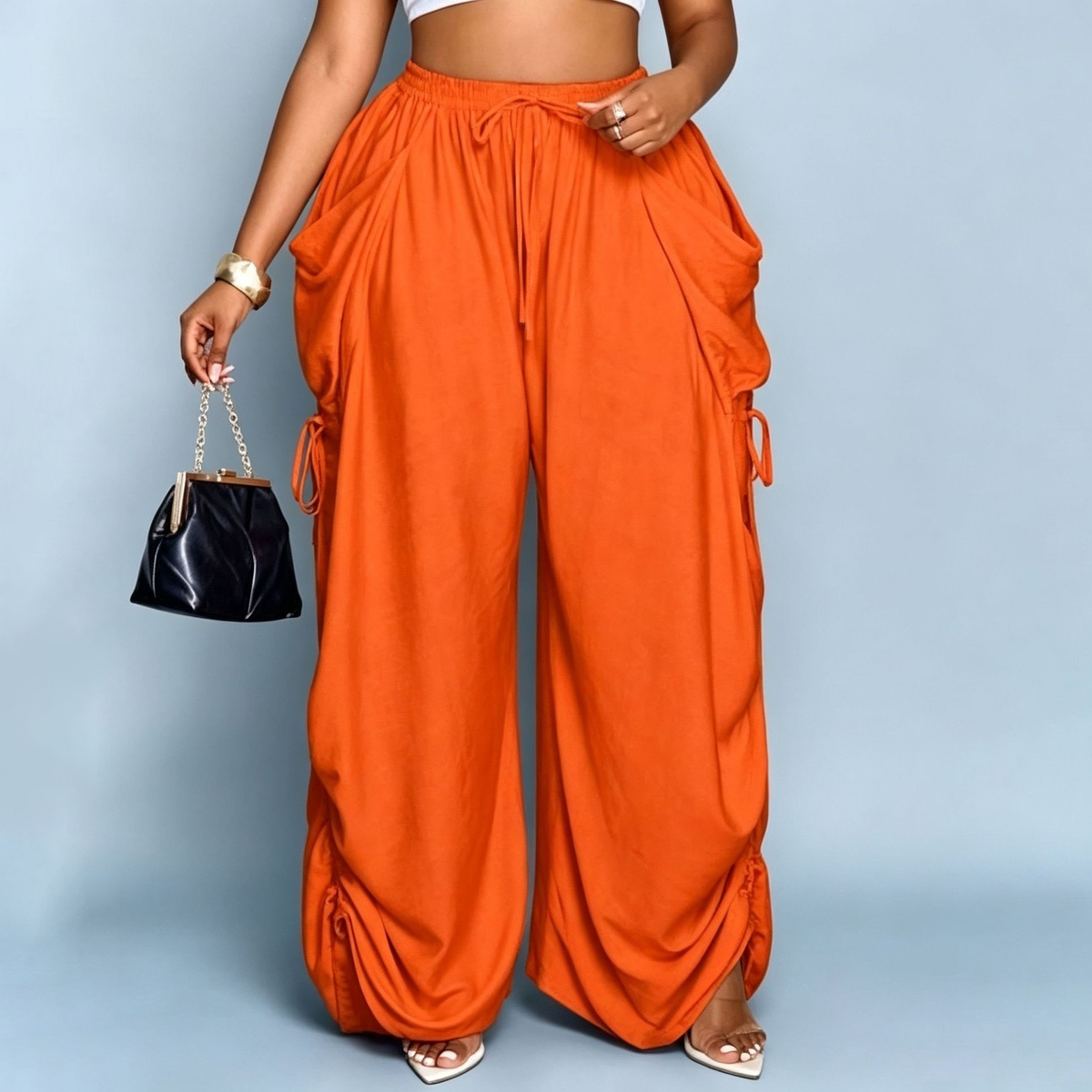 Aveline High-Waisted Drawstring Harem Pants