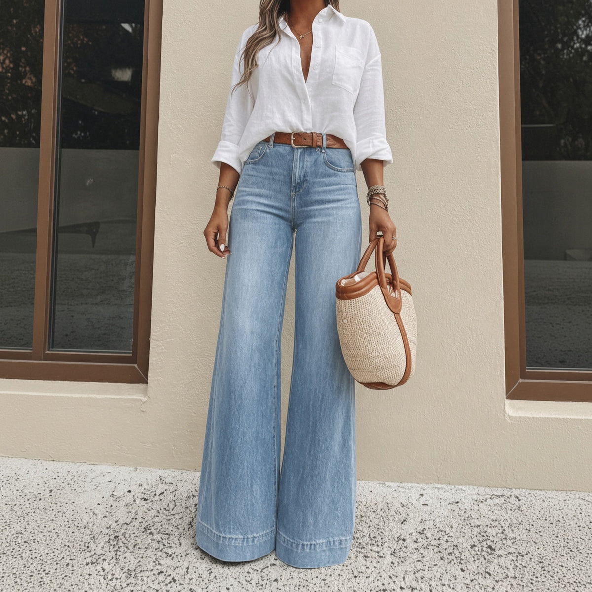 Luna High-Waist Wide Leg Jeans