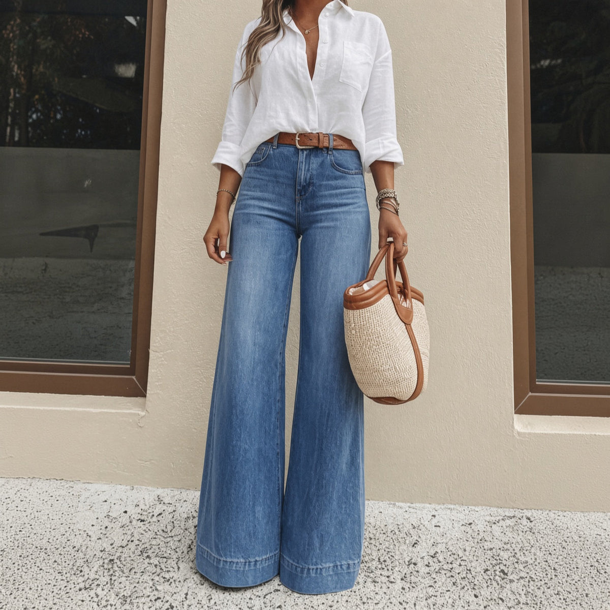 Luna High-Waist Wide Leg Jeans