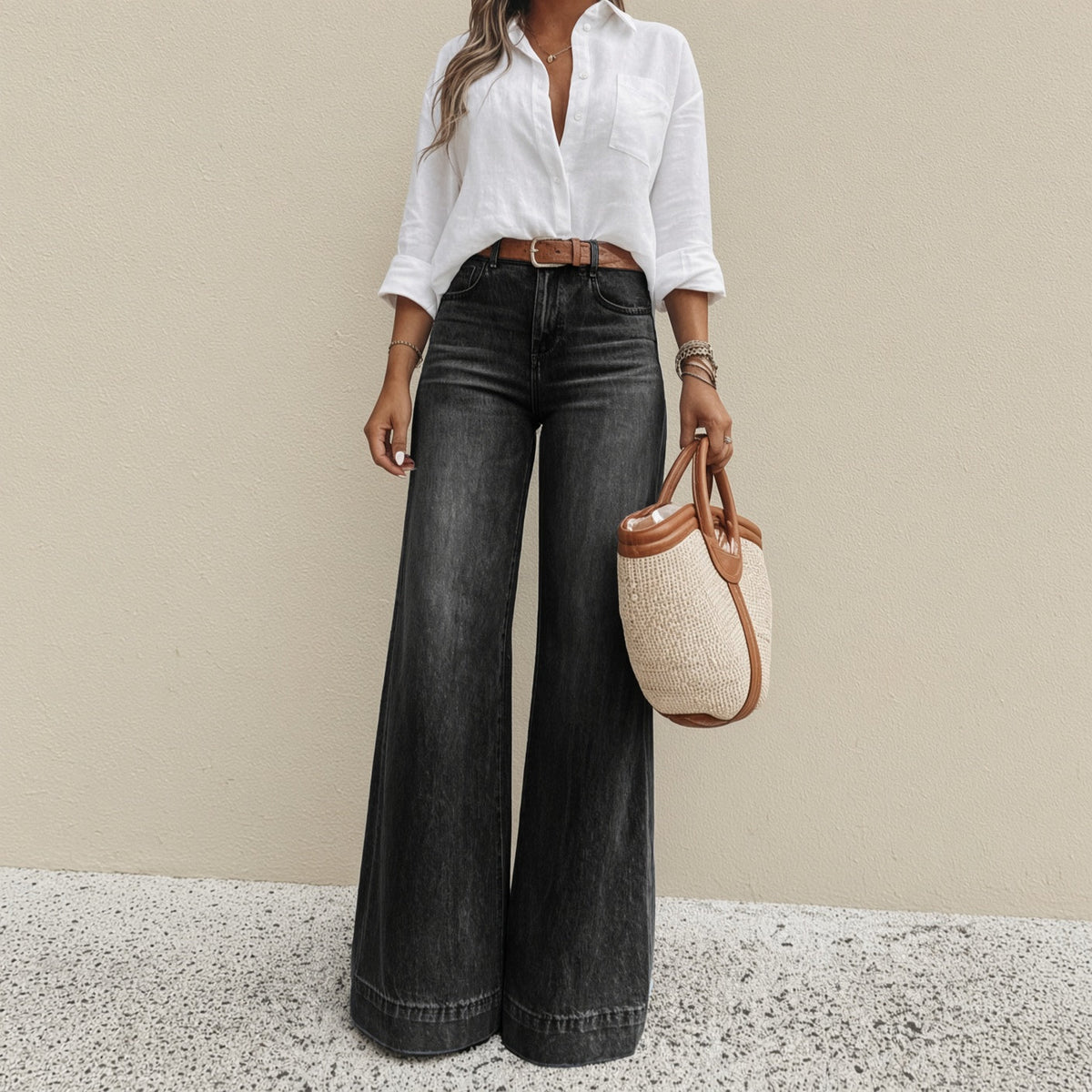 Luna High-Waist Wide Leg Jeans